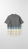 Layered Knit Tee With Contrast Panels