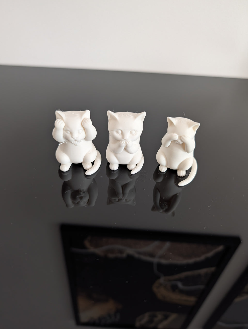 Figurki Kotów 3D – Zestaw 3 szt. (Nie słyszę, Nie mówię, Nie widzę)