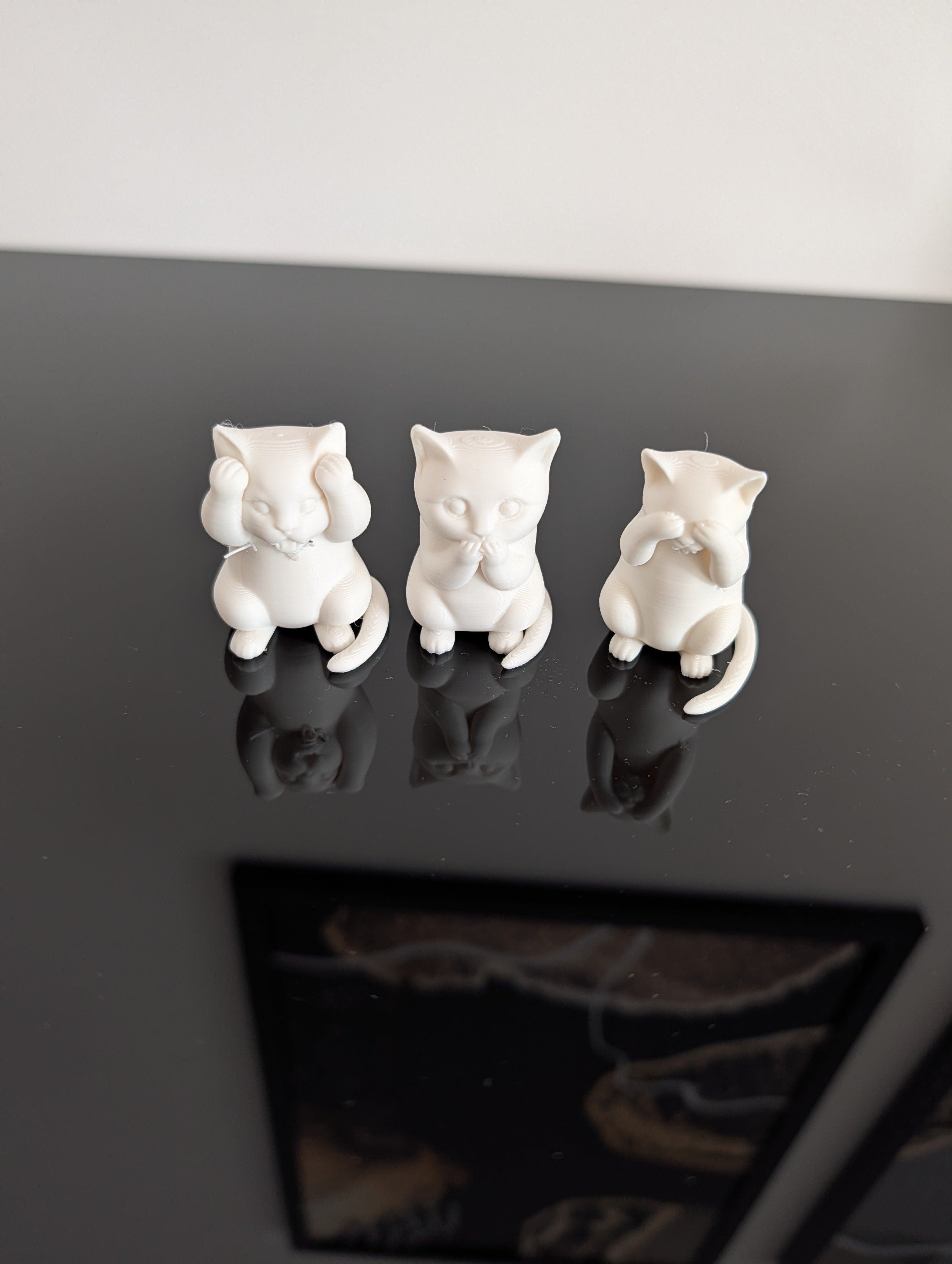 Figurki Kotów 3D – Zestaw 3 szt. (Nie słyszę, Nie mówię, Nie widzę)