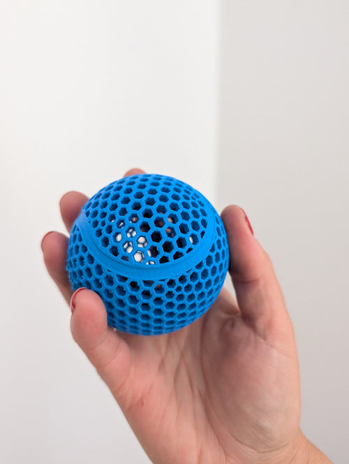 Kula dekoracyjna heksagonalna drukowana 3D z PLA – kolor niebieski