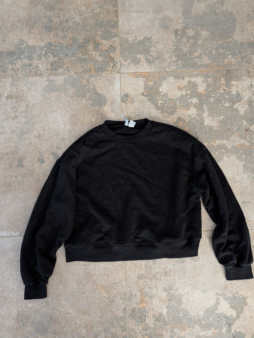 Divided S Bluza Crop Czarna - przód